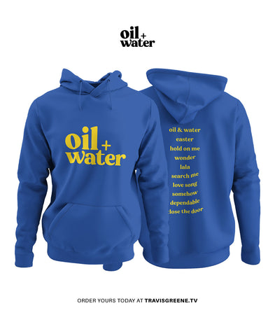 OIL + WATER TRACKLIST HOODIE [ROYAL]